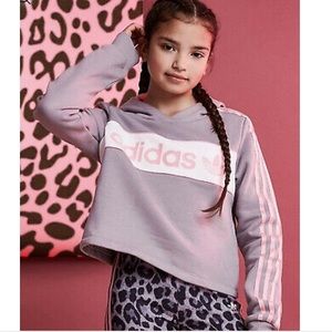 New Adidas Girls Crop Hoodie